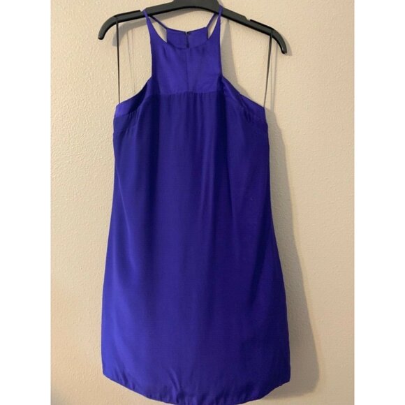 Anthropologie Alice & Trixie Shift Dress Small S Royal Purple SILK Racerback - Picture 4 of 8